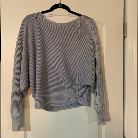 NWT Mustard Seed Cropped Blue Sweater - Picture 2 of 4